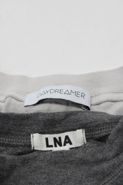 LNA Daydreamer Womens Long Sleeve Crew Neck Shirts Gray Size Small Lot 2