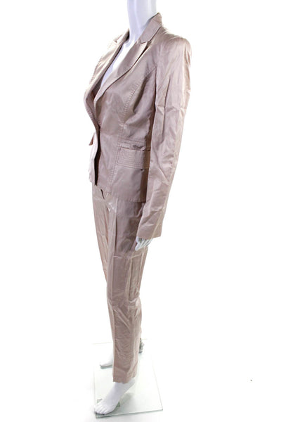 Flavio Castellani Women's Long Sleeves Two Piece Pant Suit Light Pink Size 42