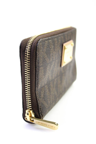 Michael Kors Women's Pebbled Leather Zip Wallet Brown
