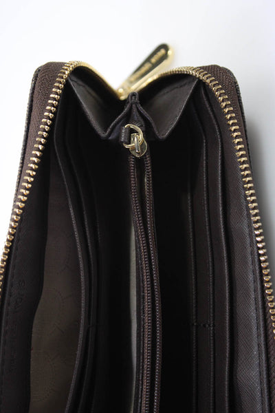 Michael Kors Women's Pebbled Leather Zip Wallet Brown
