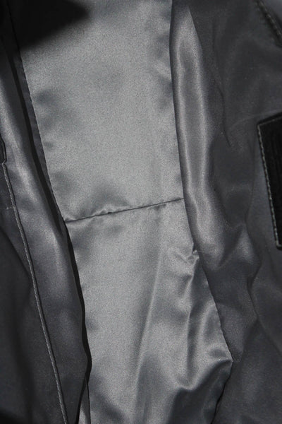 Coach Women's Signature Canvas Patent Zip Leather Shoulder Bag Black