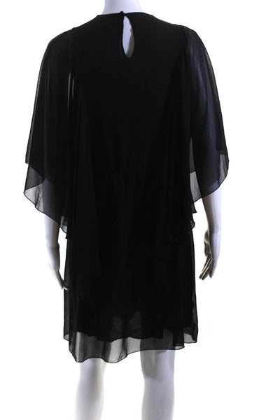 See by Chloe Womens Flowy 3/4 Sleeved Drawstring Waist Short Dress Black Size 36