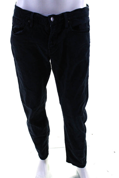Frame Mens L'Homme Slim Fit Dark Wash Zippered 5 Pocket Jeans Dark Blue Size 34