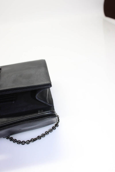Riley Womens Single Strap Detachable Shell Shoulder Handbag Black Leather Canvas