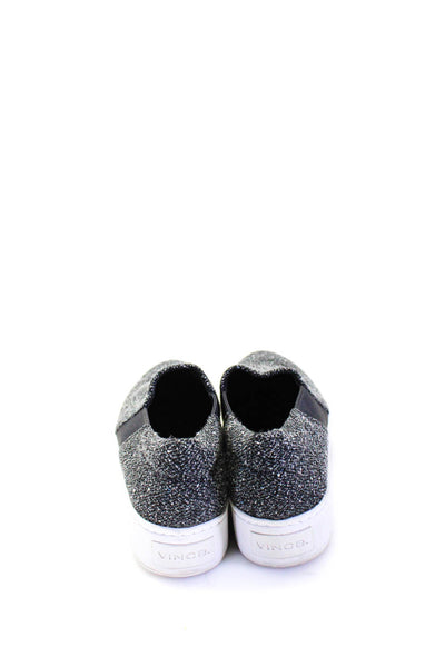 Vince Womens Slip On Platform Canvas Sneakers Gray White Size 6M