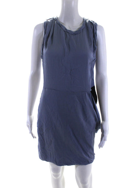 Robert Rodriguez Womens Sleeveless Bubble Hem Short Dress Blue-Gray Black Size 6