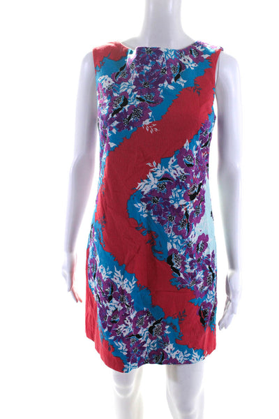 Plenty Dresses By Tracy Reese Womens Floral Tank Pencil Dress Coral Blue Size 4