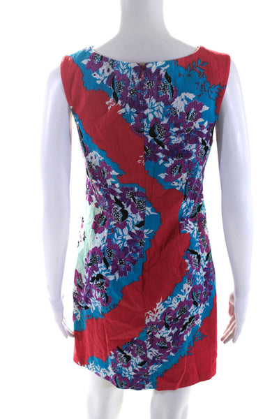 Plenty Dresses By Tracy Reese Womens Floral Tank Pencil Dress Coral Blue Size 4