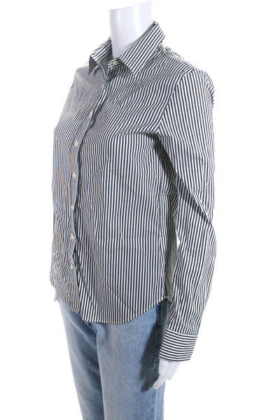 The Shirt Women's Collar Long Sleeves Button Up Stripe Shirt Size XS
