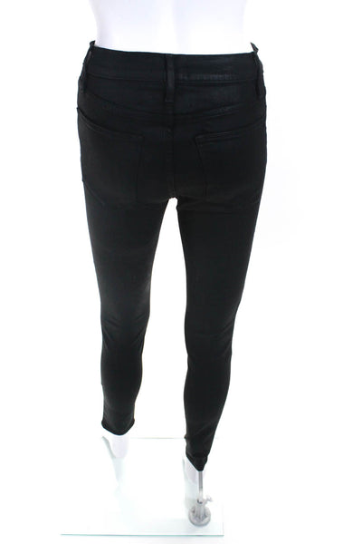 Frame Womens Cotton Buttoned Slip-On Zipped Skinny Leg Pants Black Size EUR26