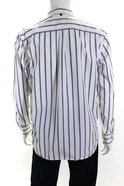 Rag & Bone Men's Striped Long Sleeve Button Down Shirt White Blue Size L
