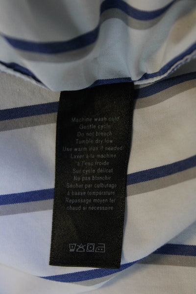 Rag & Bone Men's Striped Long Sleeve Button Down Shirt White Blue Size L