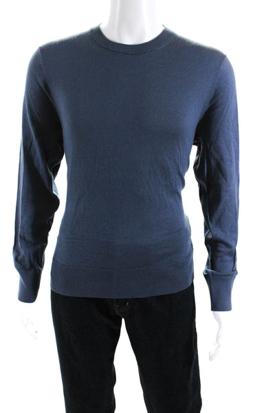 Rag & Bone Men's Cotton Silk Blend Crewneck Pullover Sweater Blue Size L