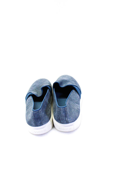 Vince Womens Slip On Denim Sneakers Blue White Size 6.5M