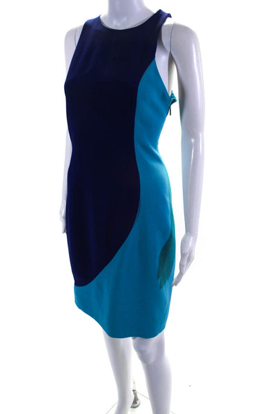 Rachel Roy Womens Colorblock Sleeveless Tank Shift Dress Indigo Blue Size 8