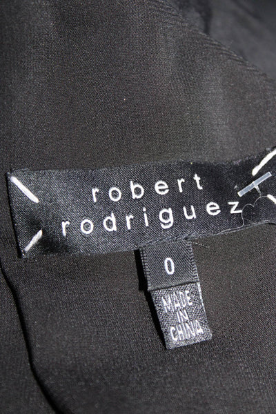 Robert Rodriguez Womens One Shoulder Long Sleeved Ruffled Dress Black Size 0