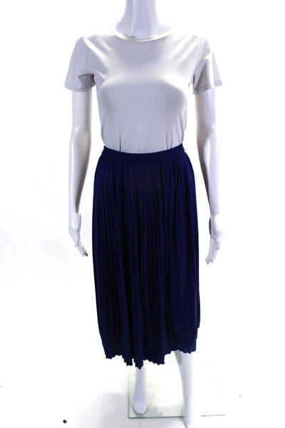 Vince Camuto Womens Ultramarine Blue Pleated Pull On Maxi Skirt Size L