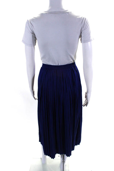 Vince Camuto Womens Ultramarine Blue Pleated Pull On Maxi Skirt Size L