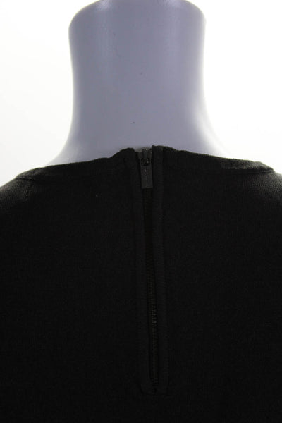 Calvin Klein Womens Dark Gray Pleated Front Zip Back Sleeveless Blouse Top SizeL