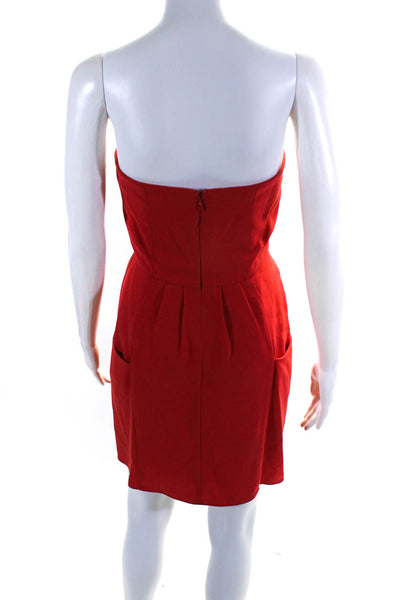 Shoshanna Womens Sweetheart Neck Strapless High Waist Dress Red Size 2