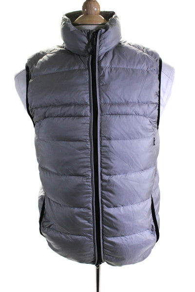 RLX Ralph Lauren Mens Quilted Puffer Sleeveless Zipped Vest Silver Size S