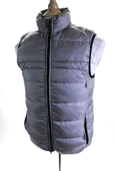 RLX Ralph Lauren Mens Quilted Puffer Sleeveless Zipped Vest Silver Size S