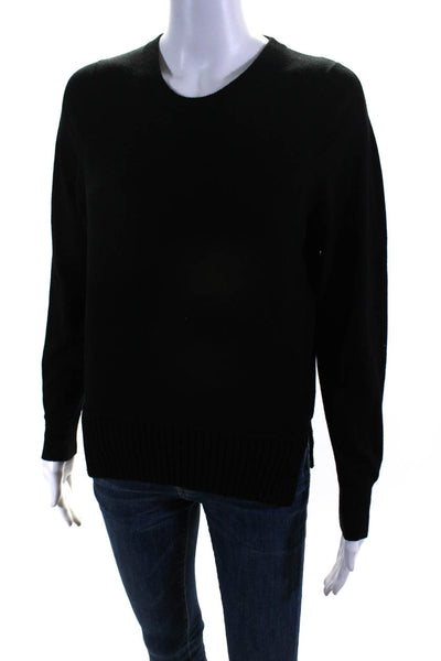Proenza Schouler Womens Merino Wool Round Neck Pullover Sweater Top Black Size M