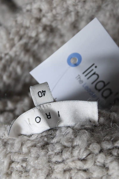 IRO Womens Turtleneck Chunky Knit Fringe Pullover Sweater Gray Size FR 40