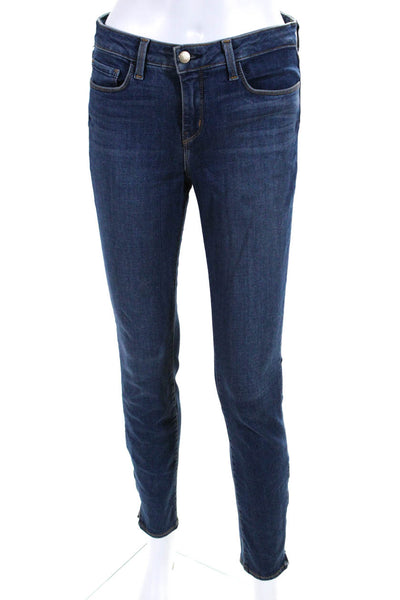 L'Agence Womens Chanelle Mid Rise 29" Skinny Jeans Blue Denim Size 27