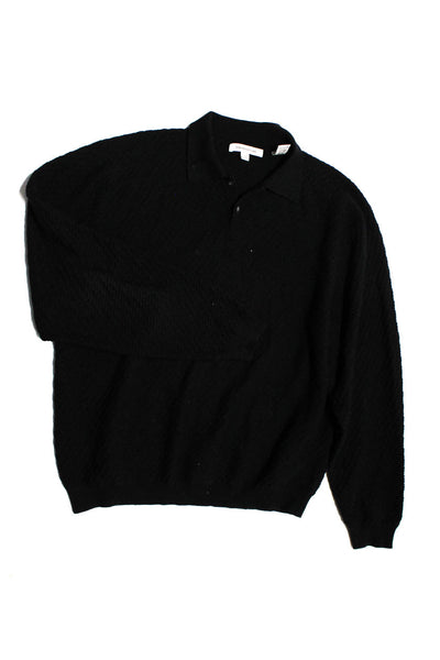 Pronto Uomo Mens V Neck Check Collared Sweater Black Brown Size XXL Lot 2