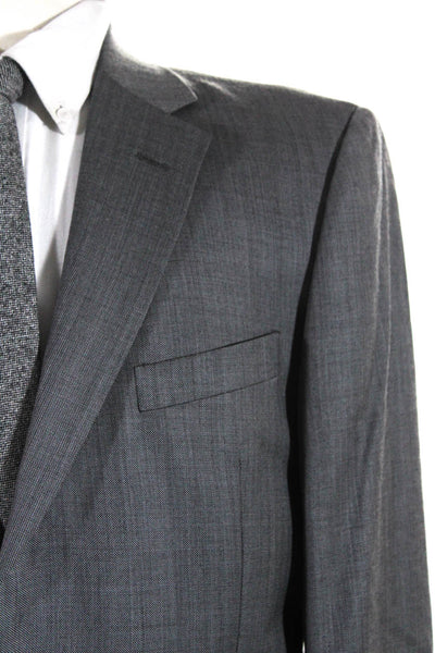 Joseph & Feiss Mens Wool Notch Collar Two Button Suit Jacket Gray Size 42R
