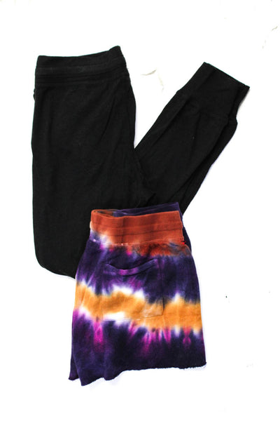 Philanthropy Womens Tie Dye Print Shorts Sweatpants Purple Black Size Small Lot