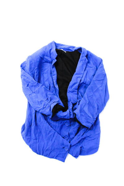 Barneys New York Womens Sequin Zipper Cardigan Blouse Gray Blue Size XS 6 Lot 2
