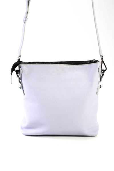 Botkier Cotton Leather Adjustable Strap Two Pocket Crossbody Handbag Purple