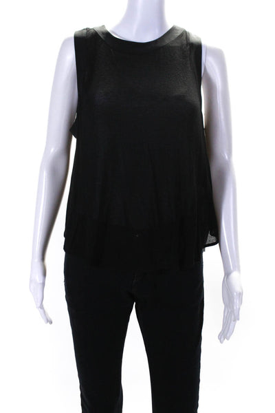 Elizabeth and James Womens Pullover Basic Tank Top Black Size Small