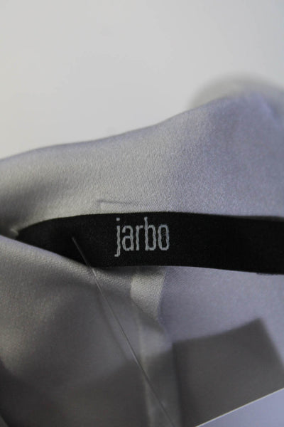 Jarbo Womens Button Front Long Sleeve Collared Silk Shirt Gray Size 3