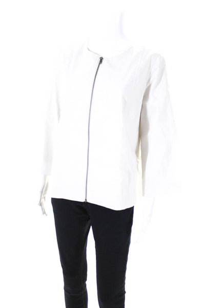 Eileen Fisher Womens Full Zipper Light Weight Jacket Beige Size Large