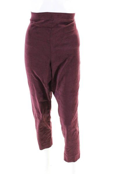 Kobi Halperin Womens Suede Elastic Waist Slip-On Straight Pants Purple Size XL