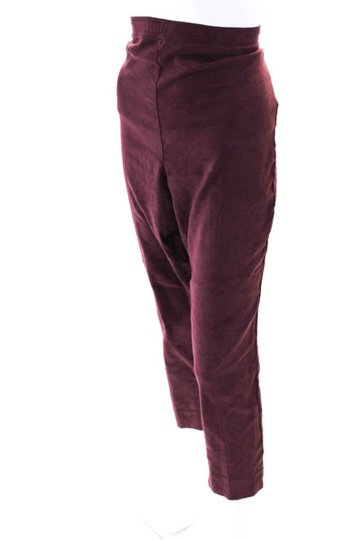 Kobi Halperin Womens Suede Elastic Waist Slip-On Straight Pants Purple Size XL