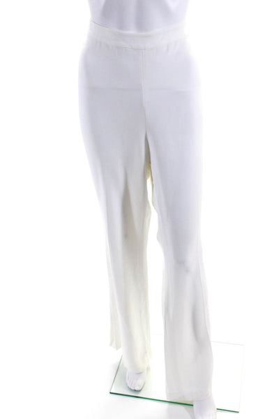 Kobi Halperin Womens Elastic Waist Straight Slip-On Dress Pants White Size XL