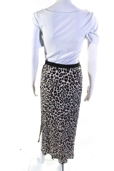 Sanctuary Womens Animal Print Side Split Elastic Waist Maxi Skirt Beige Size XS