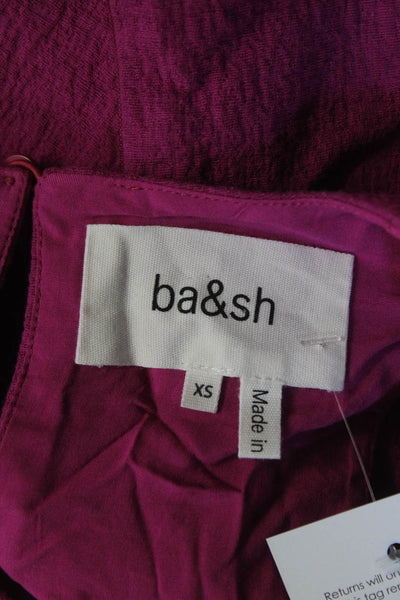 Ba&Sh Womens Sleeveless Cut Away Mini Zip Up Sheath Dress Fuschia Pink Size XS