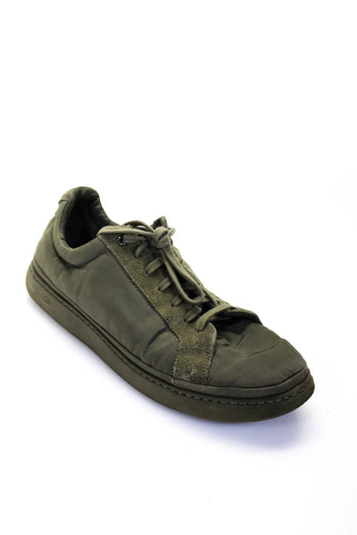 Ugg Mens Suede Fabric Lace Up Low Top Fashion Sneakers Green Size 10