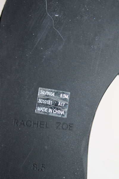 Rachel Zoe Womens Ribbed Textured Strapped Slip-On Slides Black Size 8.5