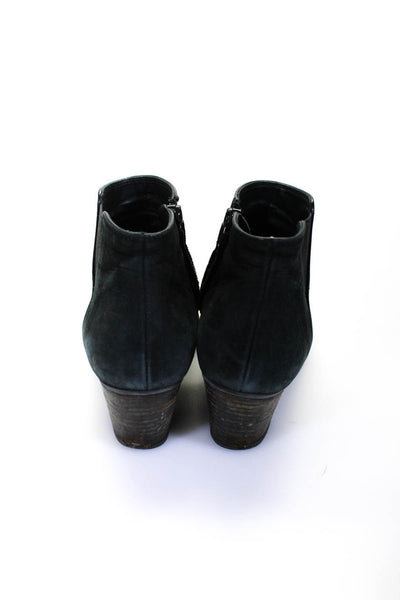 Paul Green Womens Side Zip Block Heel Round Toe Booties Black Leather Size UK 5