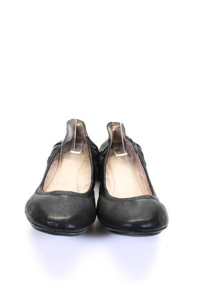 Vince Camuto Womens Slip On Round Toe Ballet Flats Black Leather Size 7