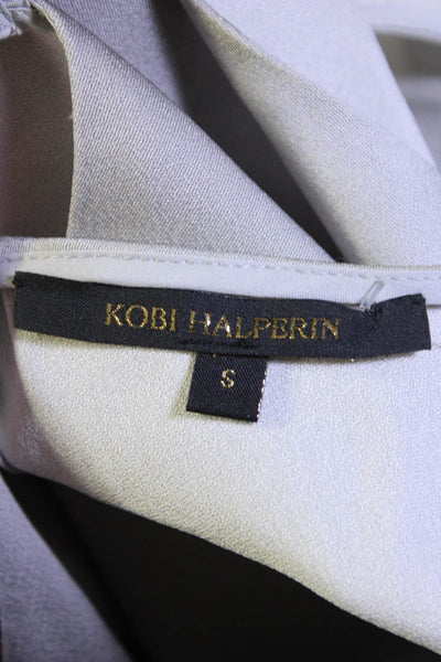 Kobi Halperin Womens Ombre Print Split Hem Sleeveless Blouse Gray Black Size S
