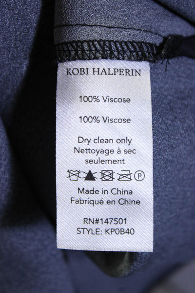 Kobi Halperin Womens Ombre Print Split Hem Sleeveless Blouse Gray Black Size S