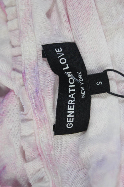 Generation Love Women's V-Neck Short Sleeves Tie Dye Blouse Size S