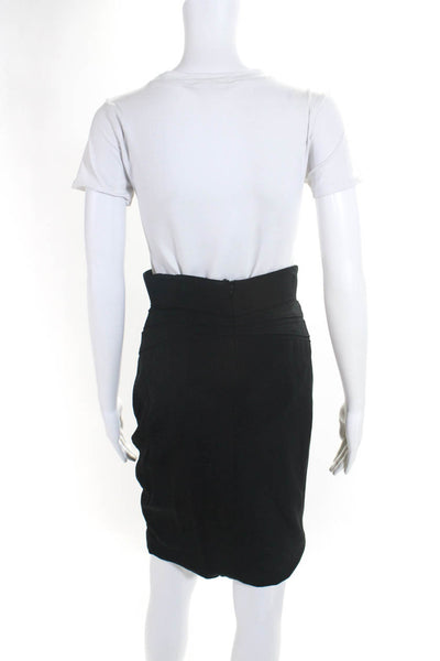 Zac Posen Womens Black Silk High Rise Knee Length Pencil Skirt Size 4